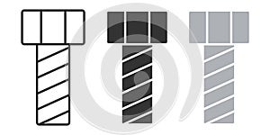 Bolt icon. Construction tool symbol. Sing screw vector