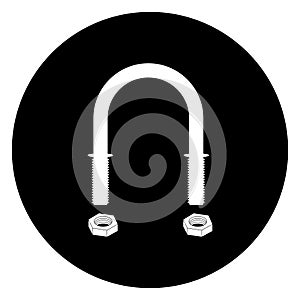 bolt and nut icon simple design