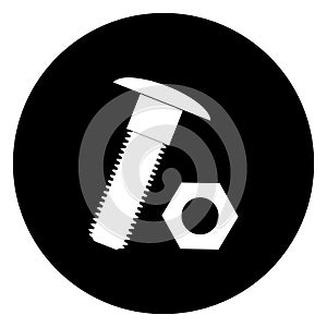bolt and nut icon simple design