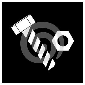 bolt and nut icon simple design