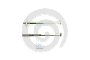 Bolt and nut isolated on white background