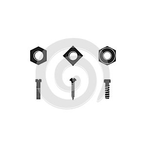 bolt , nut and screw vector icon