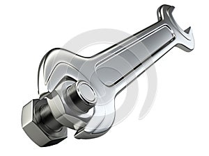 Bolt nut and spanner.