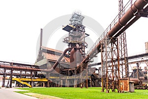 Bolt Tower and the blast furnace in Vitkovice in Ostrava, Czech Republic