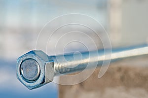 Bolted connection on the construction site.