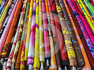 Bolts Of Colorful Cloth