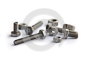 Bolts and nuts closeup