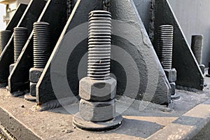 Bolts and nuts on the construction structure