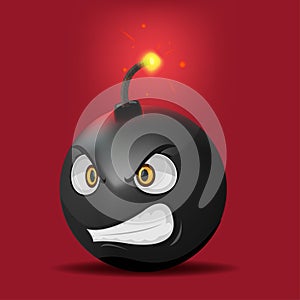 Bomb Cartoon Anger Face Emotion Vector