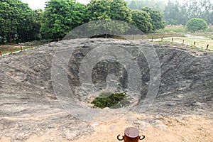 The bomb crater at A1 Hill, Dien Bien Phu, V photo