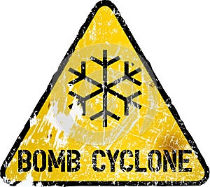 Bomb cyclone or blizzard road sign