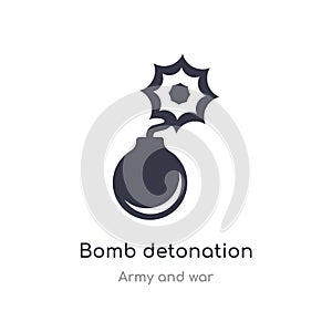 bomb detonation icon. isolated bomb detonation icon vector illustration from army and war collection. editable sing symbol can be