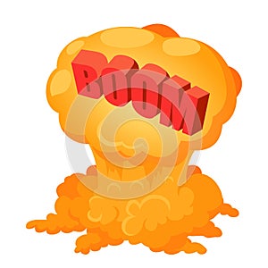 Bomb detonation icon, isometric style