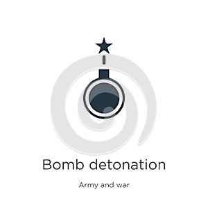 Bomb detonation icon vector. Trendy flat bomb detonation icon from army and war collection isolated on white background. Vector