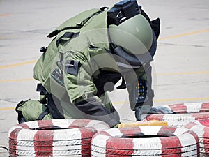 Bomb Disposal Expert in Bomb suit