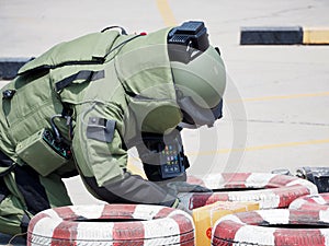 Bomb Disposal Expert in Bomb suit