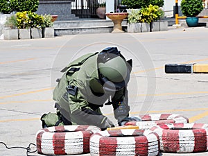 Bomb Disposal Expert in Bomb suit