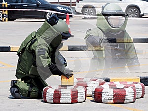 Bomb Disposal Expert in Bomb suit