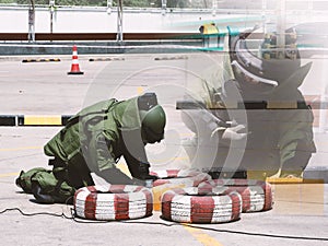 Bomb Disposal Expert in Bomb suit