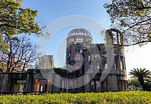 A Bomb Dome with the Peace park in Hiroshima, Japan