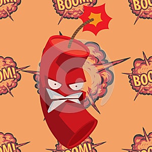 Bomb dynamite fuse vector illustration grenade attack power ball burning detonation explosion fire military destruction