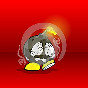 BOMB EXPLODING CHARACTER ICON ILLUSTRATION