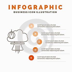 Bomb, explosion, nuclear, special, war Infographics Template for Website and Presentation. Line Gray icon with Orange infographic