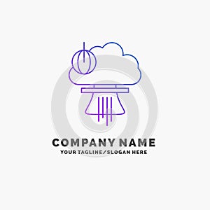 Bomb, explosion, nuclear, special, war Purple Business Logo Template. Place for Tagline
