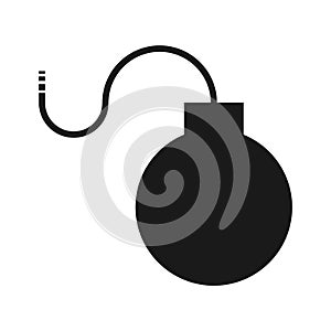 Bomb flat icon, isolated on white background. Vector illustration, modern design