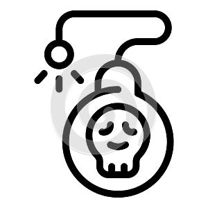 Bomb hacker attack icon outline vector. Signal passcode