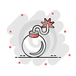 Bomb icon in flat style. Dynamite vector illustration on white isolated background. C4 tnt business concept