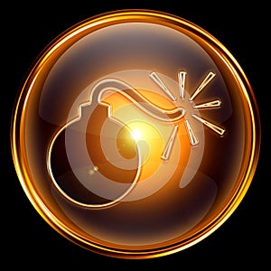 Bomb icon golden.