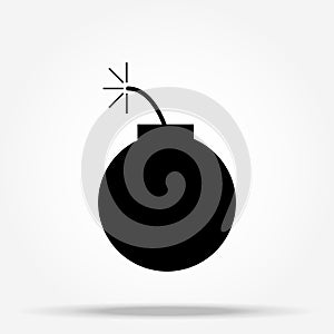 Bomb icon, illustration. Flat design style.  bomb icon illustration isolated on White background, bomb icon Eps10.