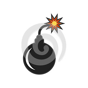 Bomb icon vector sign and symbol isolated on white background, Bomb logo concept