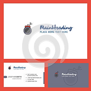 Bomb Logo design with Tagline & Front and Back Busienss Card Template. Vector Creative Design