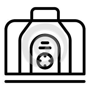 Bomb shelter building icon outline vector. Safety costruction