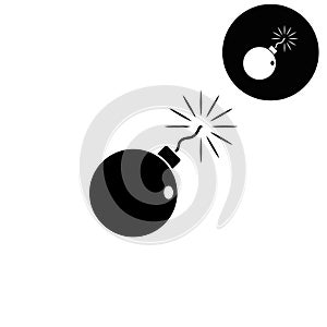 Bomb - white vector icon