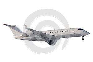 Bombardier CRJ200 prepared to landing. Isolated