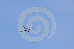 Bombardier Dash 8 Q400 from flybe airline in flight