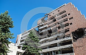 Bombed building in Belgrade