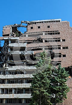 Bombed building in Belgrade