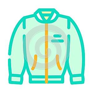 bomber jacket streetwear cloth fashion color icon vector illustration