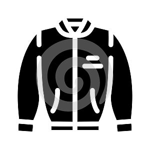 bomber jacket streetwear cloth fashion glyph icon vector illustration
