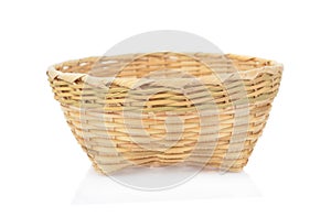 Bomboo basket on whtie background photo