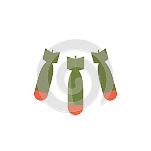 Bombs, bombing vector flat icon
