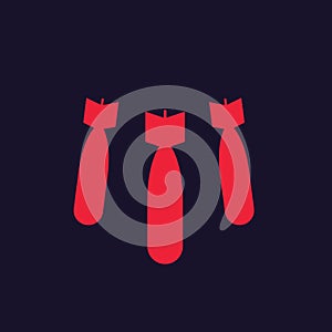 Bombs, bombing vector illustration