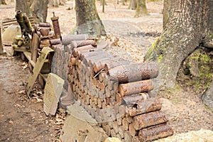 Bombs and grenades from World War 1 in Flanders Belgium. photo