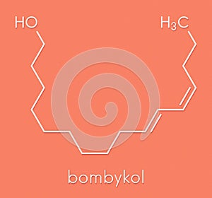 Bombykol insect pheromone molecule. Skeletal formula. photo