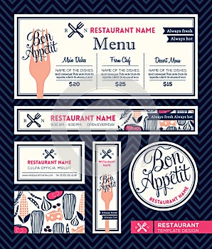 Bon appetit Restaurant Set Menu Graphic Design Template photo