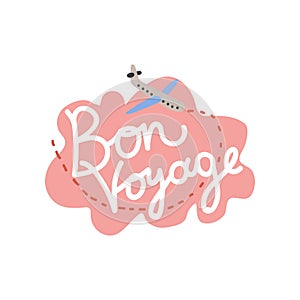 Bon Voyage, Have Nice Trip Banner Template Vector Illustration